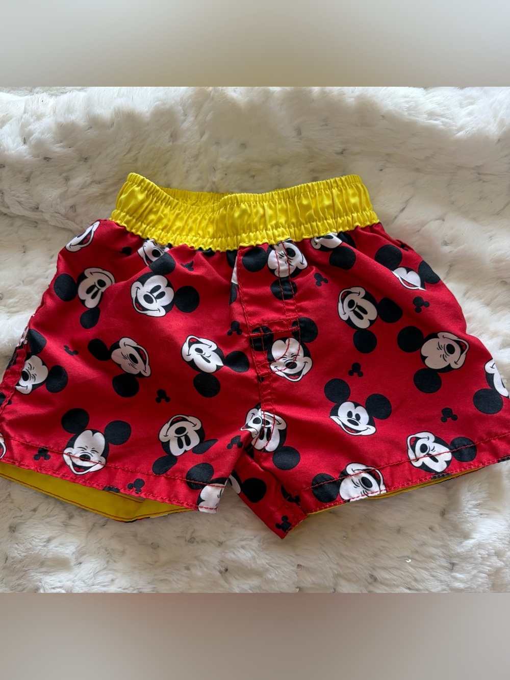 Disney Baby Mickey Mouse Swim Trunks 3–6M Red Toddler Swim Shorts